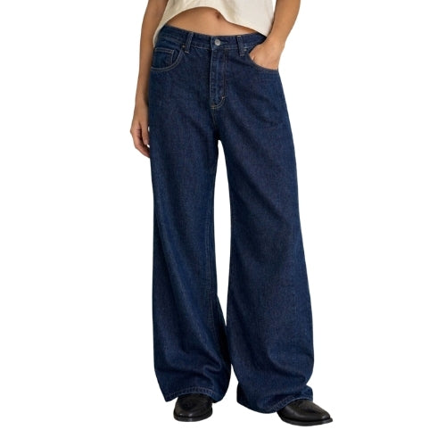 Calça Jeans Bag Básica Jeans Amaciado Tom Escuro 100% Algodão
