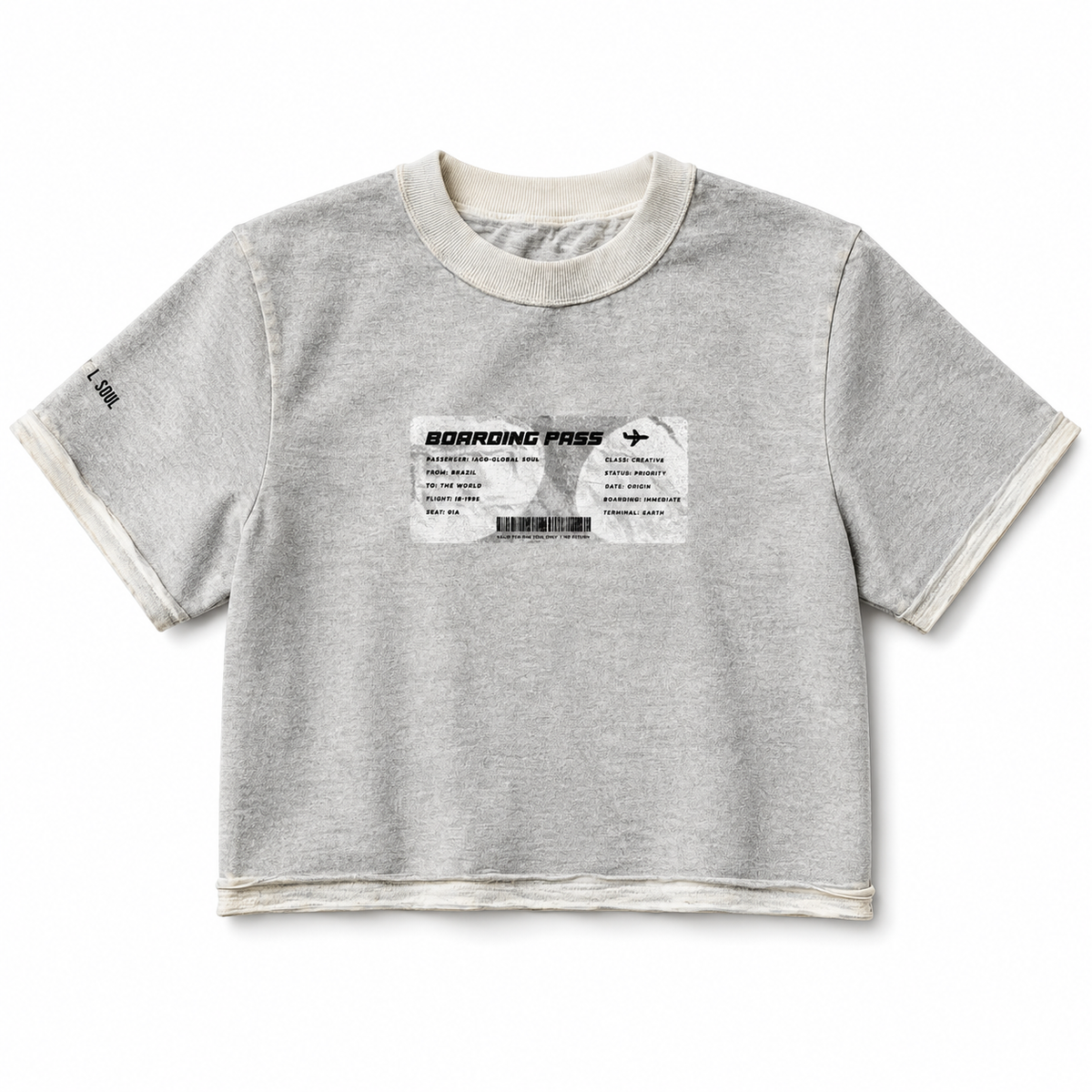 Camiseta Boarding Pass Com Processo de Lavanderia Jateada
