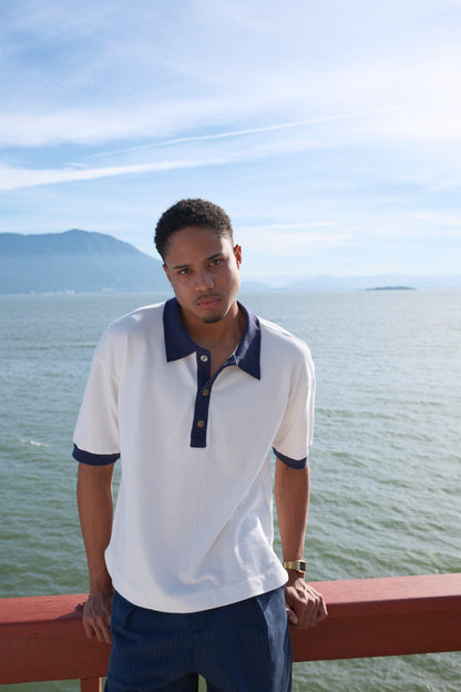 Polo Iago Piquet Bicolor Off White IAGO BRAND