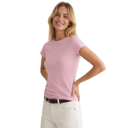 Blusa de Ribana Rosa Open Back em Algodão IAGO BRAND