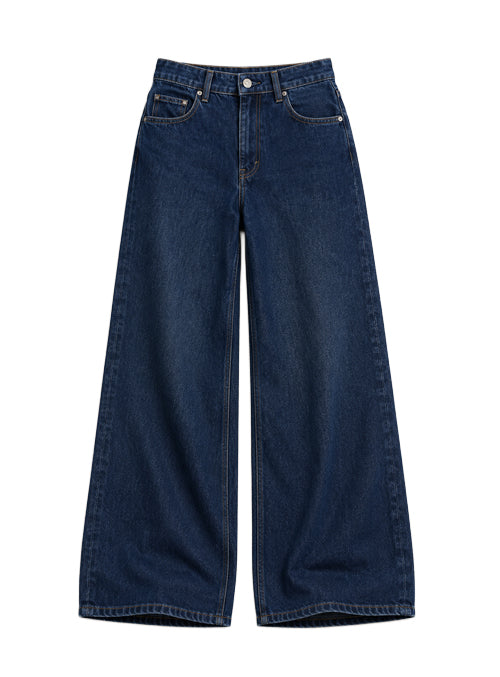 Calça Jeans Bag Básica Jeans Amaciado Tom Escuro 100% Algodão