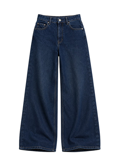 Calça Jeans Bag Básica Jeans Amaciado Tom Escuro 100% Algodão