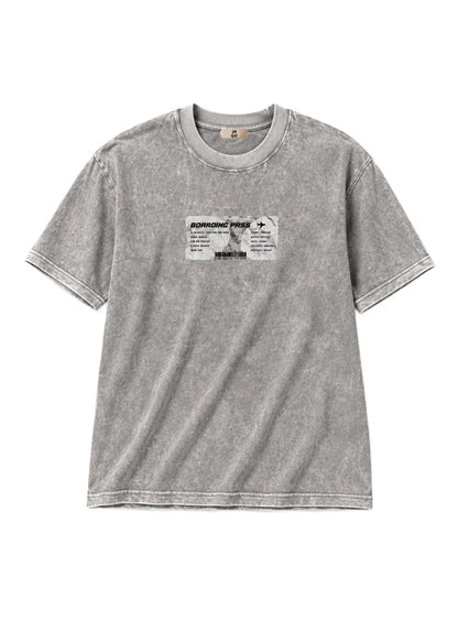 Camiseta Boarding Pass Com Processo de Lavanderia Jateada