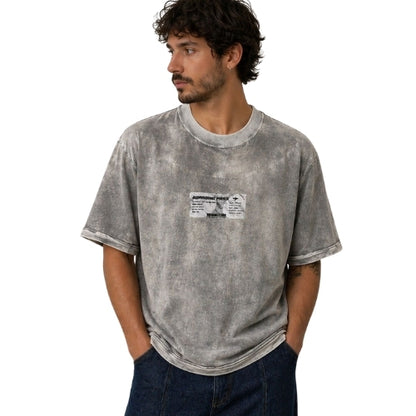 Camiseta Boarding Pass Com Processo de Lavanderia Jateada