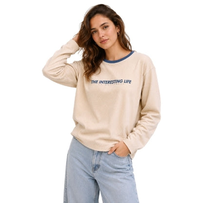 Camiseta Manga Longa The Interesting Life, Malha texturizada