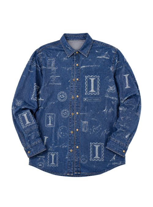Jaqueta Jeans Destinos Feminina Algodão Estampada Oversize Iago Brand