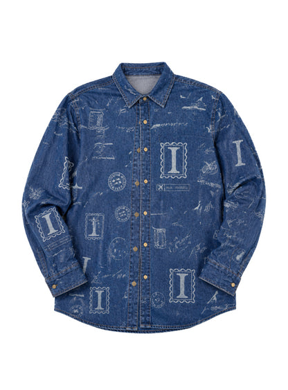 Jaqueta Jeans Destinos Feminina Algodão Estampada Oversize Iago Brand